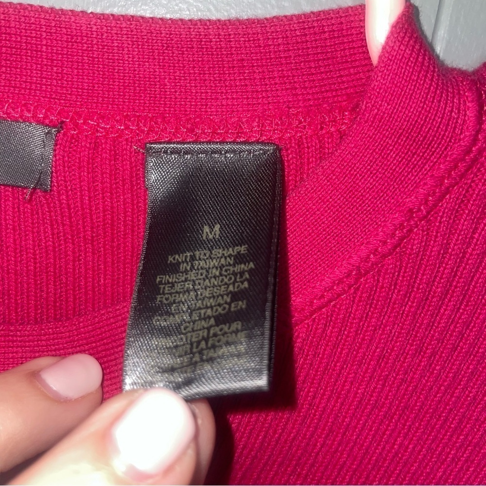 Vintage Liz Claiborne Cotton Blend Thick Top Hot Pink Medium - Picture 4 of 7